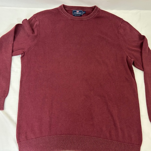 Vineyard Vines Red Cashmere Wool Blend Men’s Sweater Round Neck - Picture 1 of 6